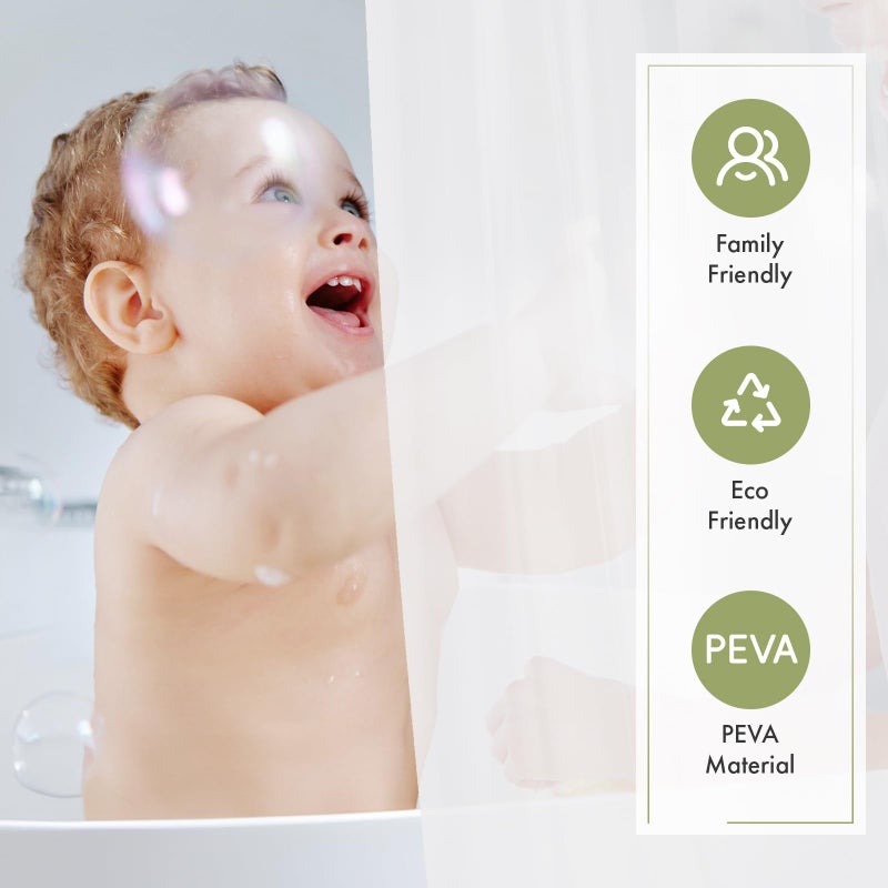 Amazer Plastic Shower Curtain Liner with Magnets, 72x72 Frosted Shower Liner PEVA Waterproof Inside Shower Curtains Liner for Bathroom with Rustproof Grommet - Image 2